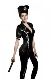 Uniform Costumes Cool Black Policewoman Costume