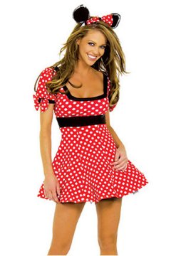 Costume Mickey Mouse White Dots Red Skirt