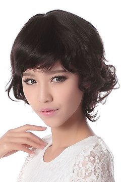 Feminine 100% Human Hair Short Curly Wig