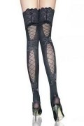Accessory Black Lace Top Hallow-out Stockings