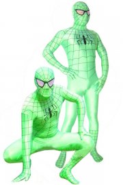 Halloween Costume Light Green Spiderman Zentai