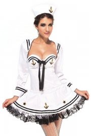 Halloween Costume Sassy White Sailor Costume