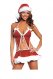 Christmas Costume Deep V-Collar Backless Sexy Santa Dress