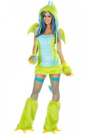 Halloween Costume Deluxe Green Puff Dragon Costume