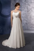 Brush Train Chiffon Ivory Wedding Gown