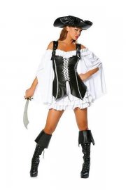 Halloween Costume Black and White Pirate Costume