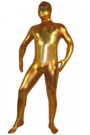 Halloween Costumes Shiny Golden Spiderman Zentai