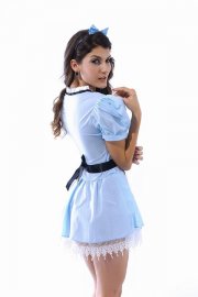 Uniform Costume Sky Blue Bubble Sleeves Cutie Maid Uniform