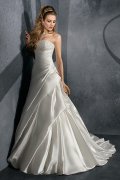 Court Train Bateau Ivory Wedding Dress
