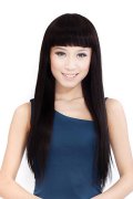 Sexy 80% Human Hair Straight Long Wig
