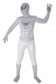 Halloween Costumes White Spiderman Zentai Suit