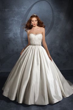 Court Train Satin Ivory Wedding Gown