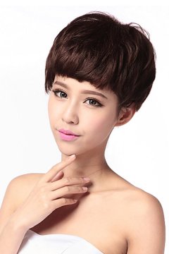 Chic 100% Human Hair Curly Short Wig