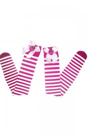 Accessory Green Zebra Striped Stockings With Bowknots Top