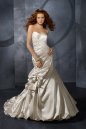 Court Train Satin Ivory Wedding Gown