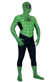 Halloween Costumes Black and Green Spiderman Zentai Suit
