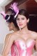 Accessories Pink Beveled Feather Mini Top Hat