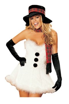 Christmas Costume Snow White Strapless Santa Dress