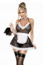 Uniform Costume Seductive Backless Halter V-neckline Maid Dress
