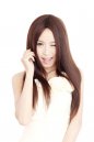 Handmade 100% Human Hair Straight Long Wig