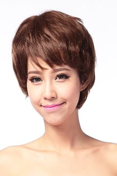 Stylish 100% Human Hair Curly Short Wig