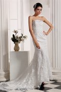 Glamorou Strapless Lace Mermaid Wedding Gown