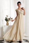 Sweetheart Short Sleeve Chiffon Evening Dress