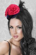 Accessories Feather Flower Beveled Mini Top Hat
