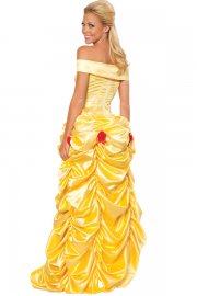 Costume Princess Belle Yellow Slipping-off Shoulder Dress