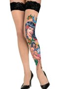 Accessory Bikini Girl Print Thigh High Stockings