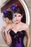 Accessories Purple Lace Rose Mini Top Hat