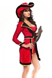 Halloween Costume Hot Red Pirate Costume