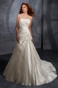Court Train Satin Sweetheart Wedding Gown