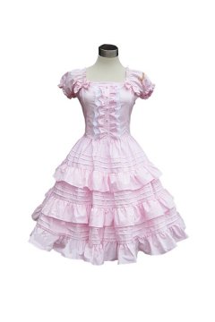 Adult Costume Light Yellow Lolita Princess Dress