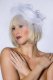 Accessories White Veil Beveled Mini Top Hat