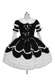 Adult Costume Deluxe Black and White Lolita Dress