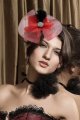 Accessories Exquisite Red Lace Mini Top Hat
