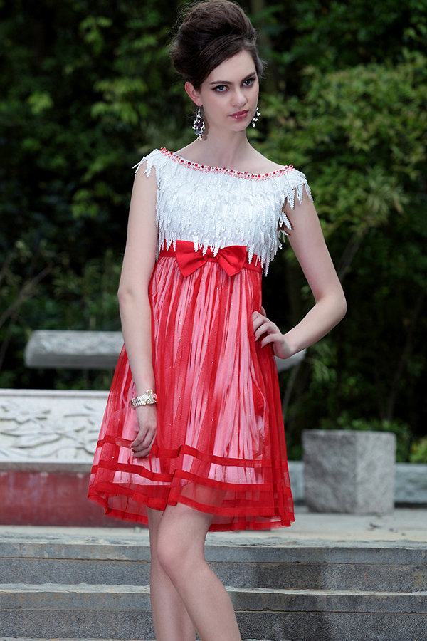 Chic Knee Length Fringed Dress - Click Image to Close