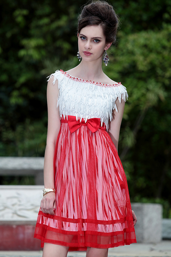 Chic Knee Length Fringed Dress - Click Image to Close