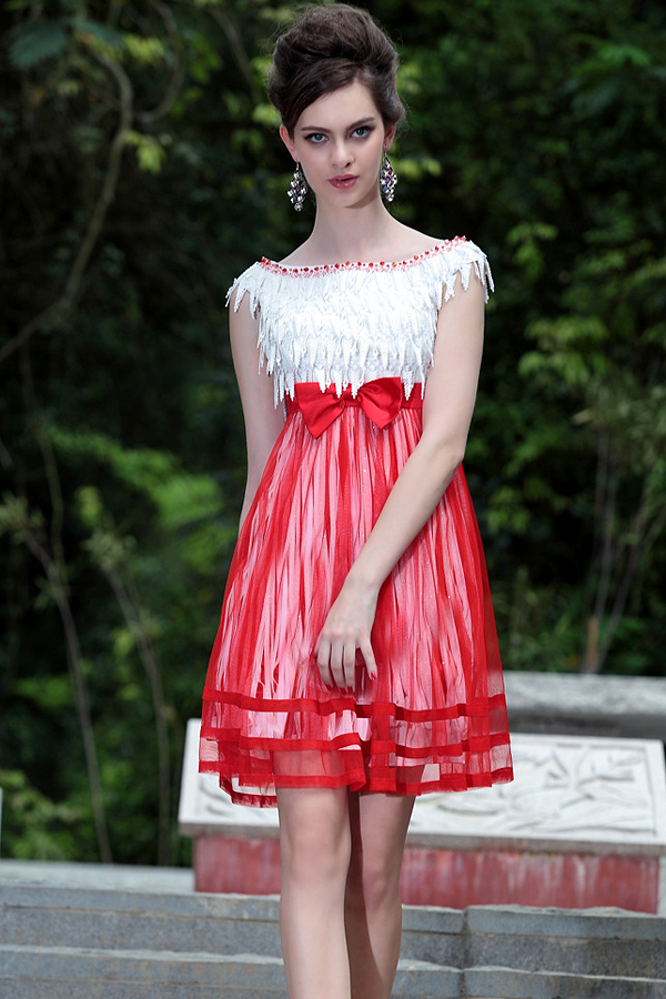 Chic Knee Length Fringed Dress - Click Image to Close