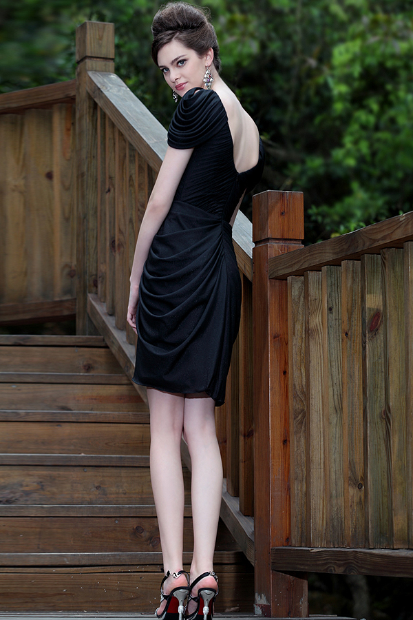 Flawless Sparkling Ruffled Cocktail Dress - Click Image to Close