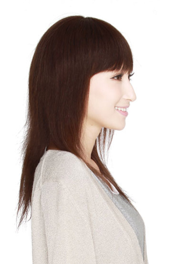 100% Human Hair Handmade Straight Wig - Click Image to Close