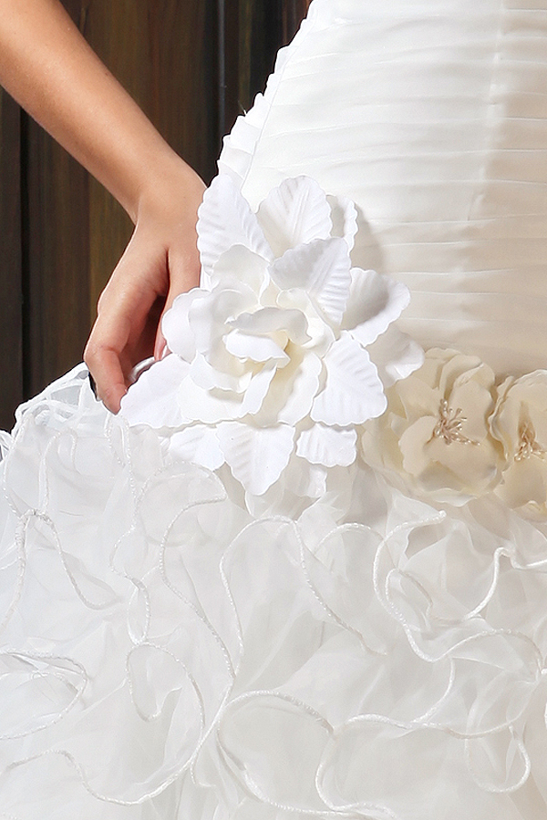 Royal Strapless Ruffled Mermaid Wedding Gown with Brush Train - Click Image to Close