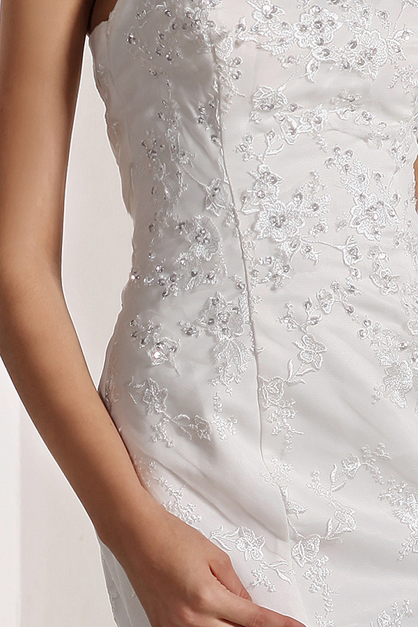 Glamorou Strapless Lace Mermaid Wedding Gown - Click Image to Close