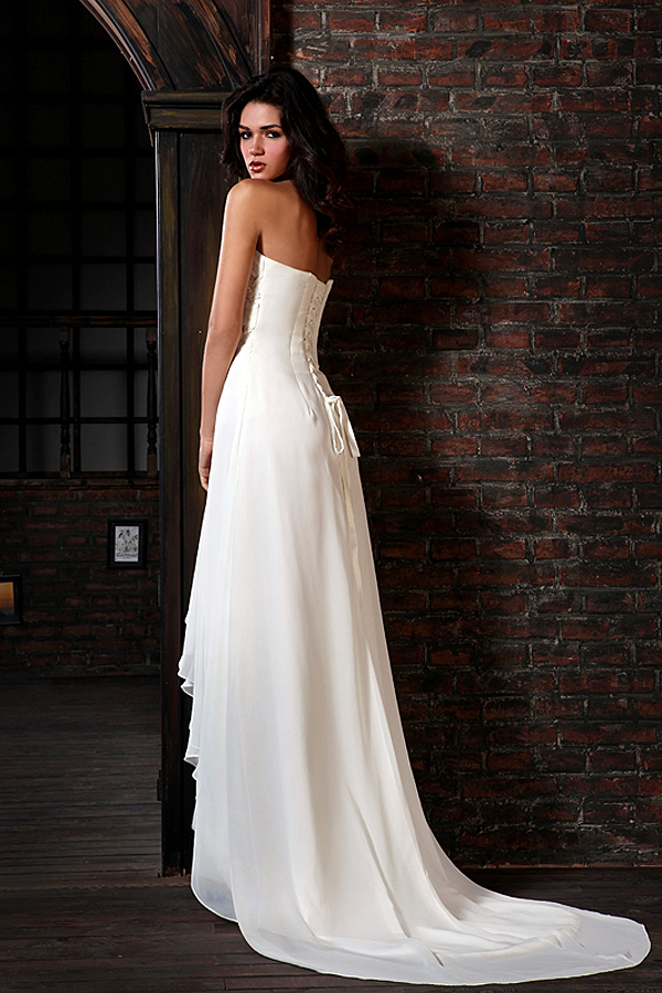 Grecian Inspired Sweetheart Chiffon Wedding Dress - Click Image to Close