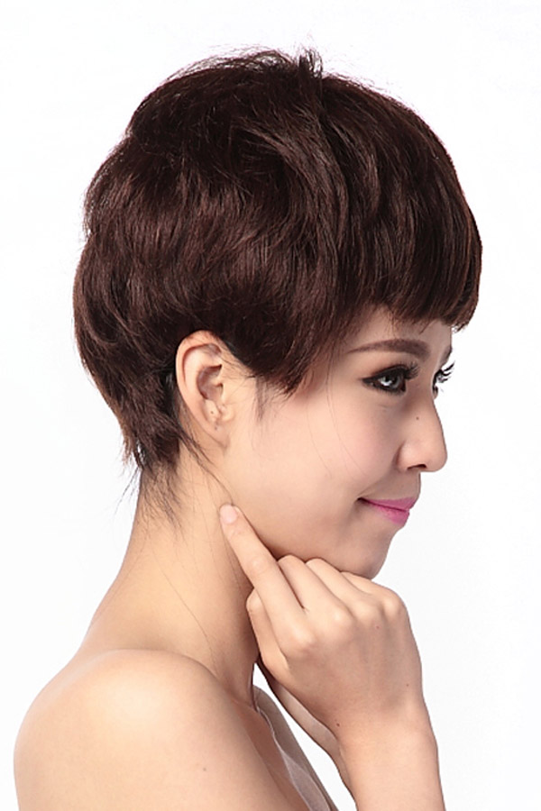 Chic 100% Human Hair Curly Short Wig - Click Image to Close