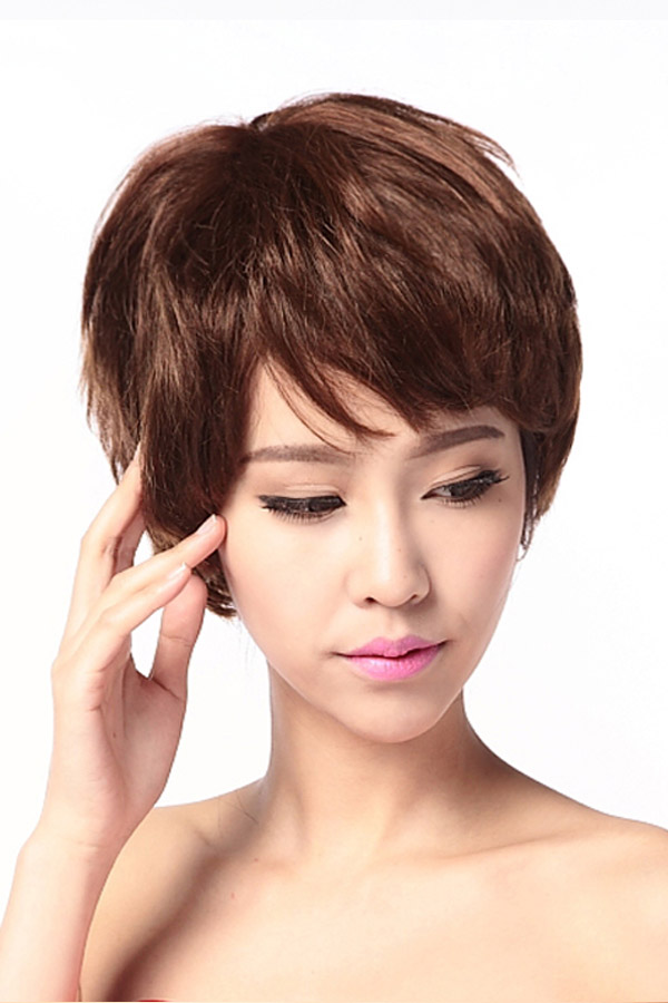 Stylish 100% Human Hair Curly Short Wig - Click Image to Close