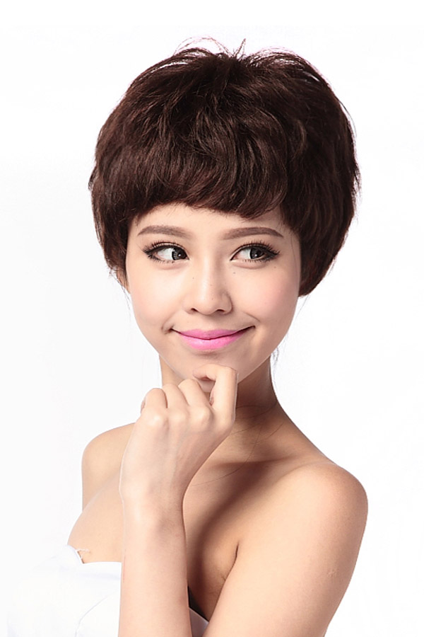 100% Human Hair Curly Short Wig - Click Image to Close