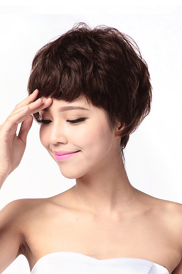 100% Human Hair Curly Short Wig - Click Image to Close