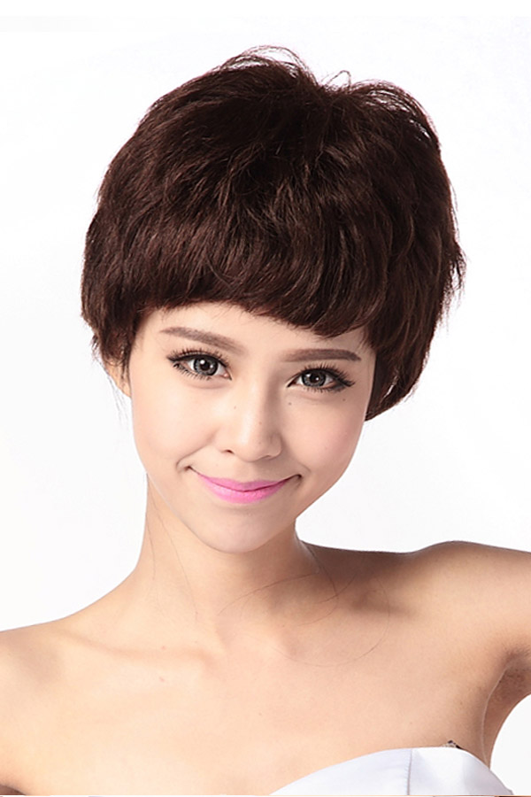 100% Human Hair Curly Short Wig - Click Image to Close